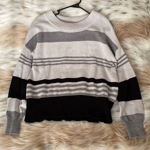 Lucky Brand neutral striped sweater size L